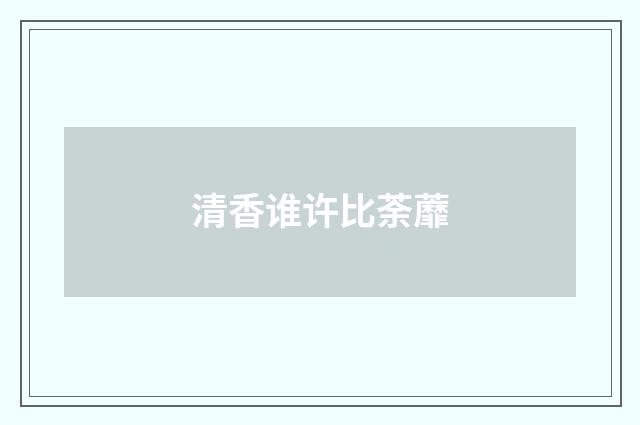 清香谁许比荼蘼