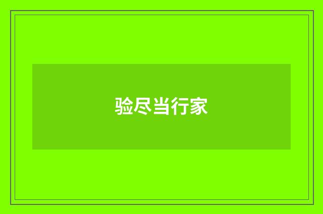 验尽当行家
