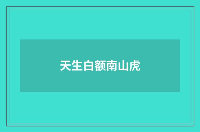 天生白额南山虎