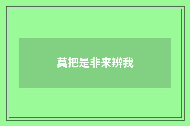 莫把是非来辨我