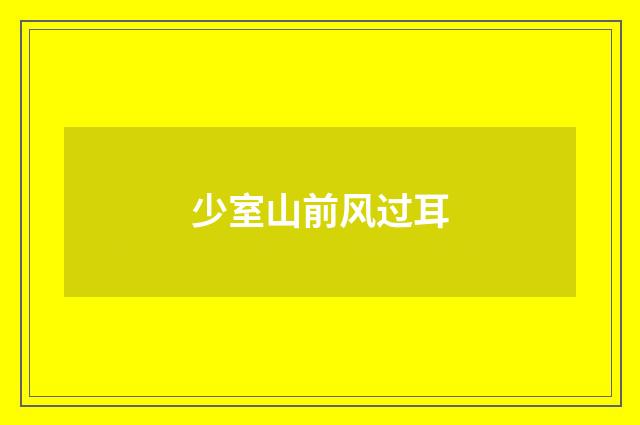 少室山前风过耳