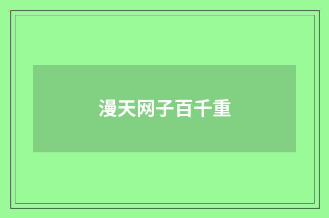 漫天网子百千重