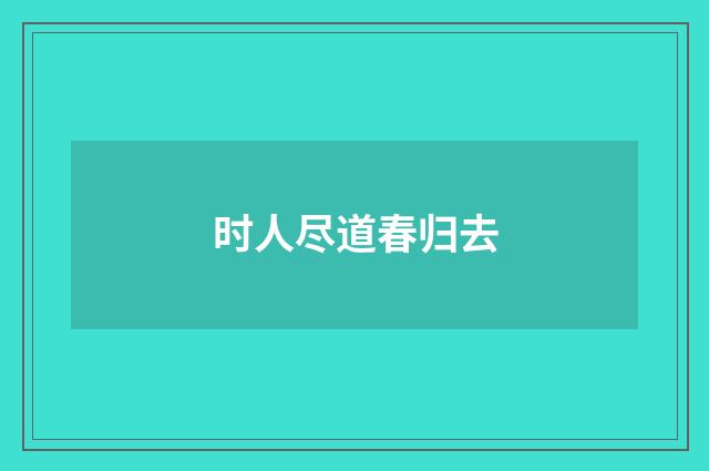时人尽道春归去
