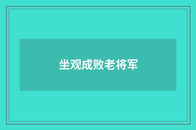 坐观成败老将军