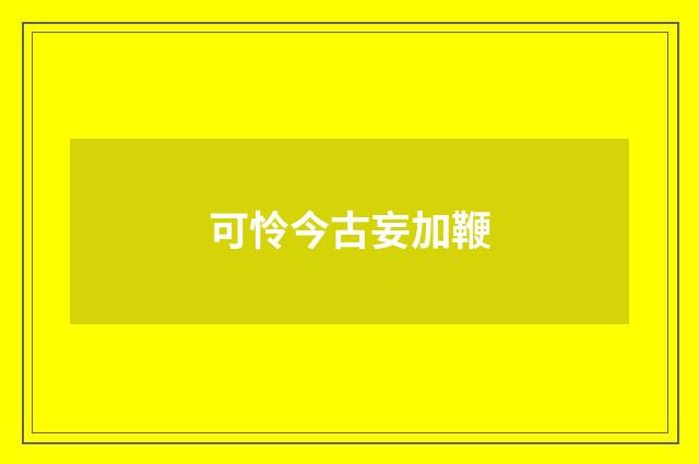 可怜今古妄加鞭