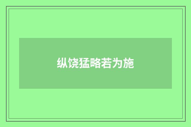 纵饶猛略若为施