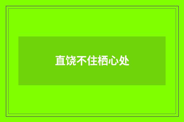 直饶不住栖心处