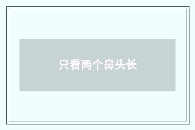 只看两个鼻头长