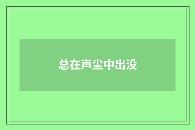 总在声尘中出没