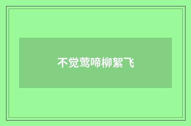 不觉莺啼柳絮飞