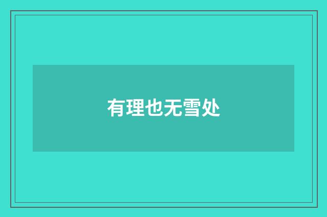 有理也无雪处