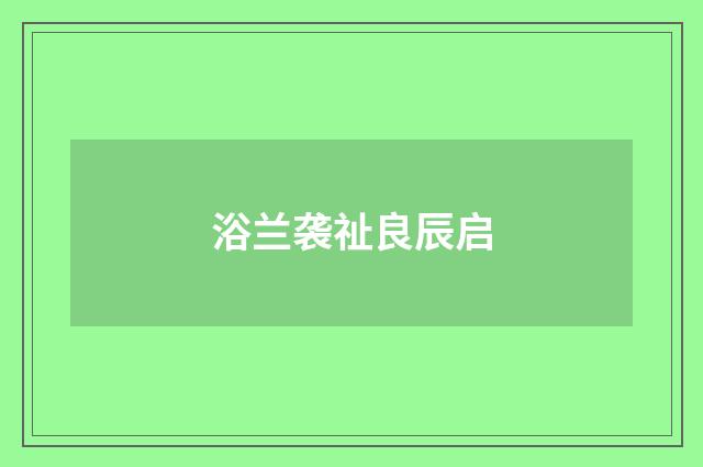 浴兰袭祉良辰启