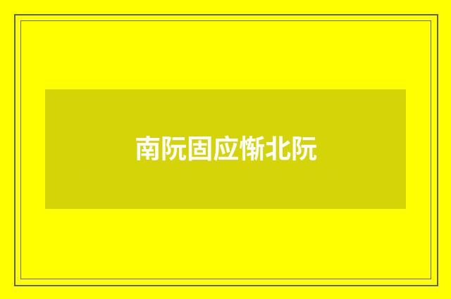 南阮固应惭北阮