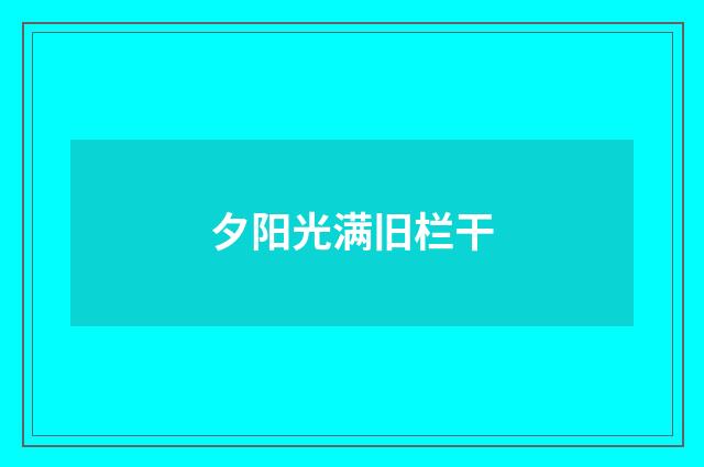 夕阳光满旧栏干
