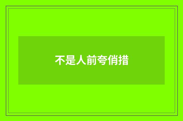 不是人前夸俏措
