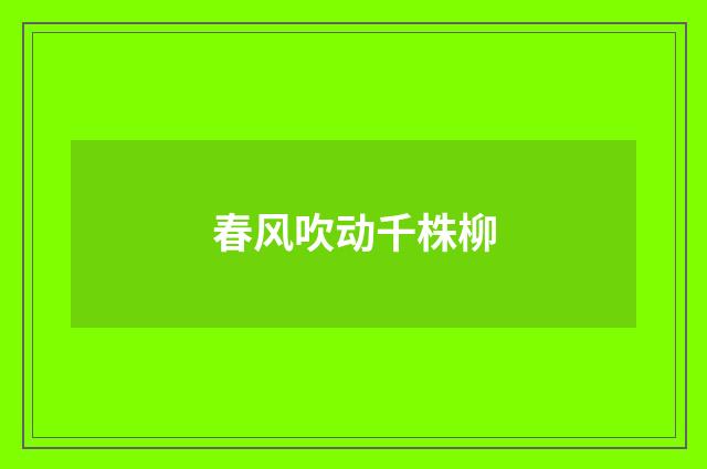 春风吹动千株柳