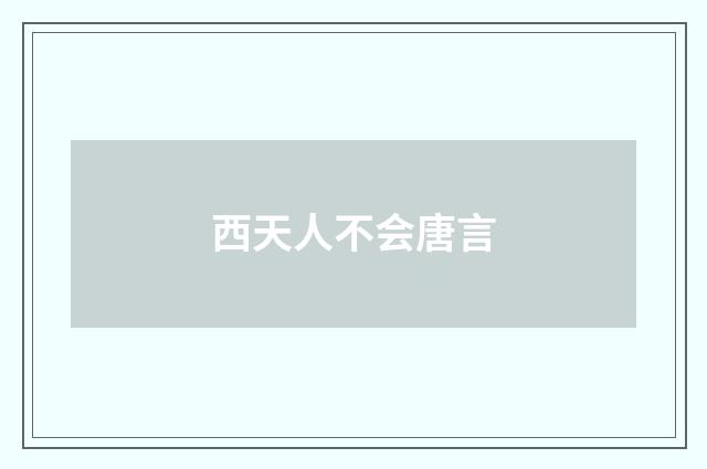 西天人不会唐言