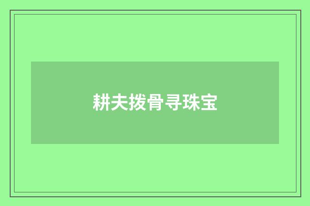 耕夫拨骨寻珠宝