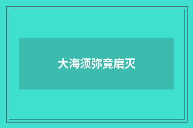 大海须弥竟磨灭