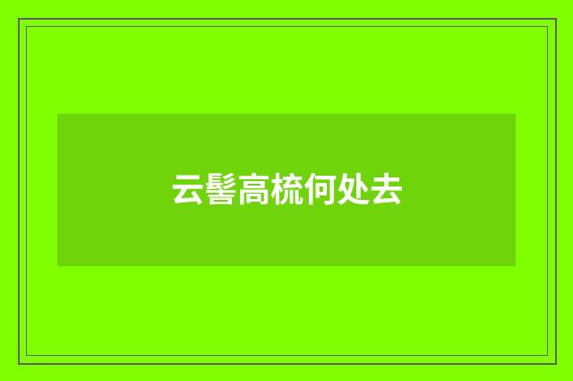 云髻高梳何处去