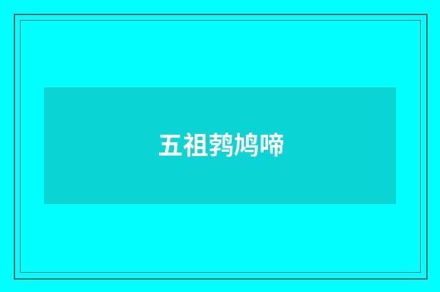 五祖鹁鸠啼