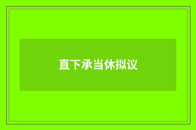 直下承当休拟议