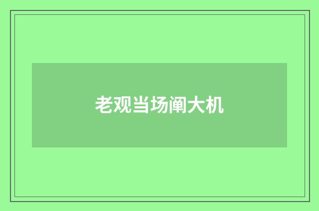 老观当场阐大机