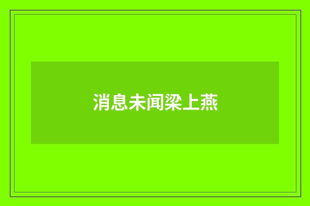 消息未闻梁上燕