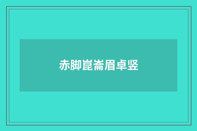 赤脚崑崙眉卓竖