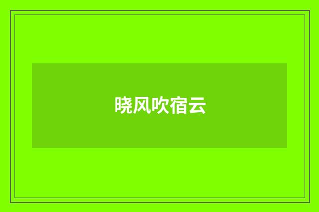 晓风吹宿云