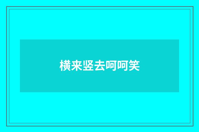 横来竖去呵呵笑
