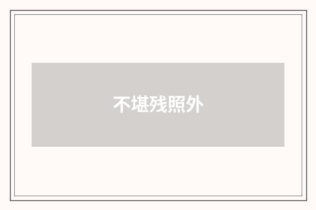 不堪残照外