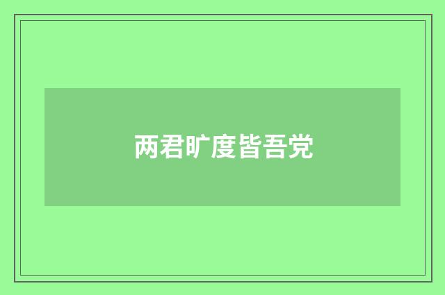 两君旷度皆吾党