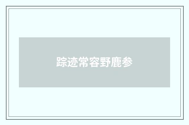 踪迹常容野鹿参