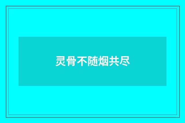 灵骨不随烟共尽