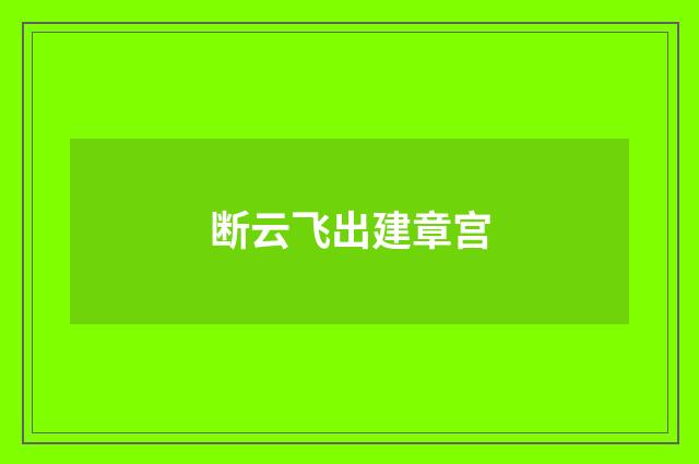断云飞出建章宫