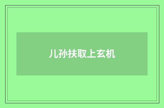 儿孙扶取上玄机