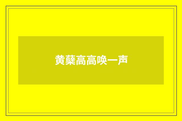 黄蘖高高唤一声