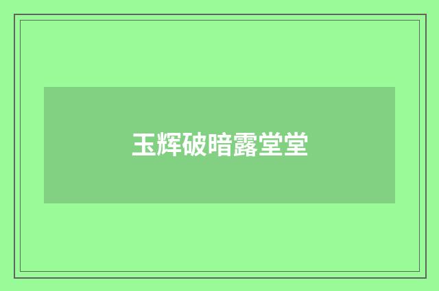 玉辉破暗露堂堂