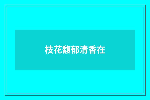 枝花馥郁清香在