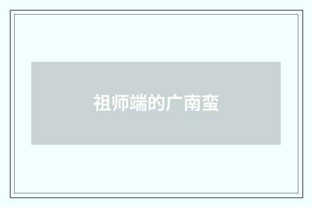 祖师端的广南蛮