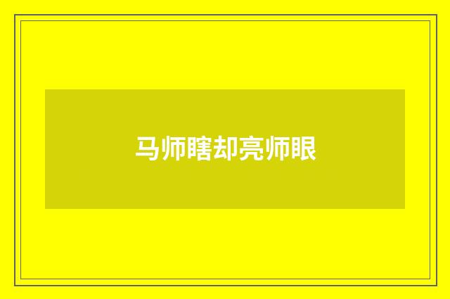 马师瞎却亮师眼