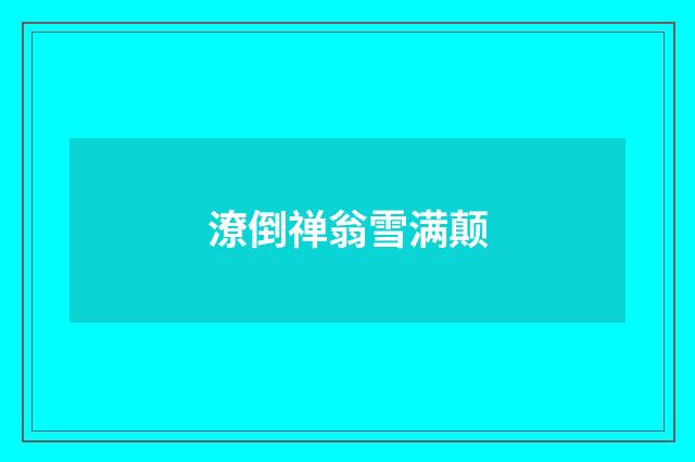 潦倒禅翁雪满颠