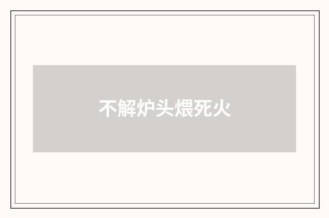 不解炉头煨死火