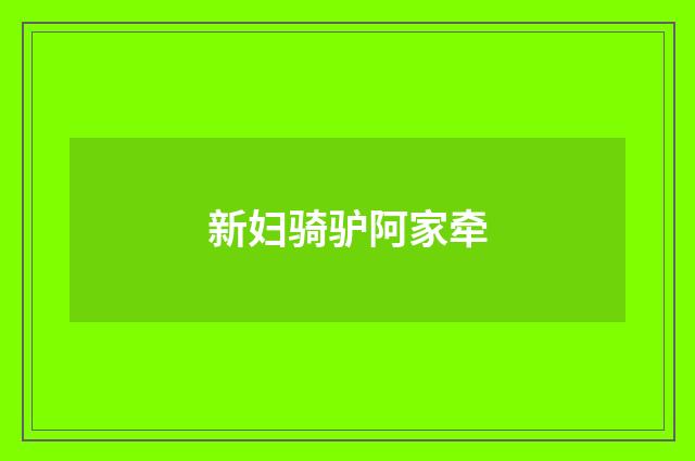 新妇骑驴阿家牵