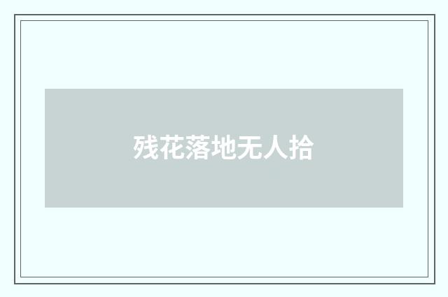 残花落地无人拾