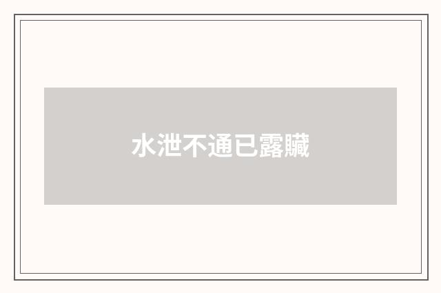 水泄不通已露贜