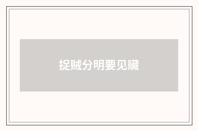 捉贼分明要见贜