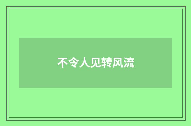 不令人见转风流