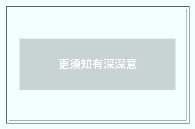 更须知有深深意